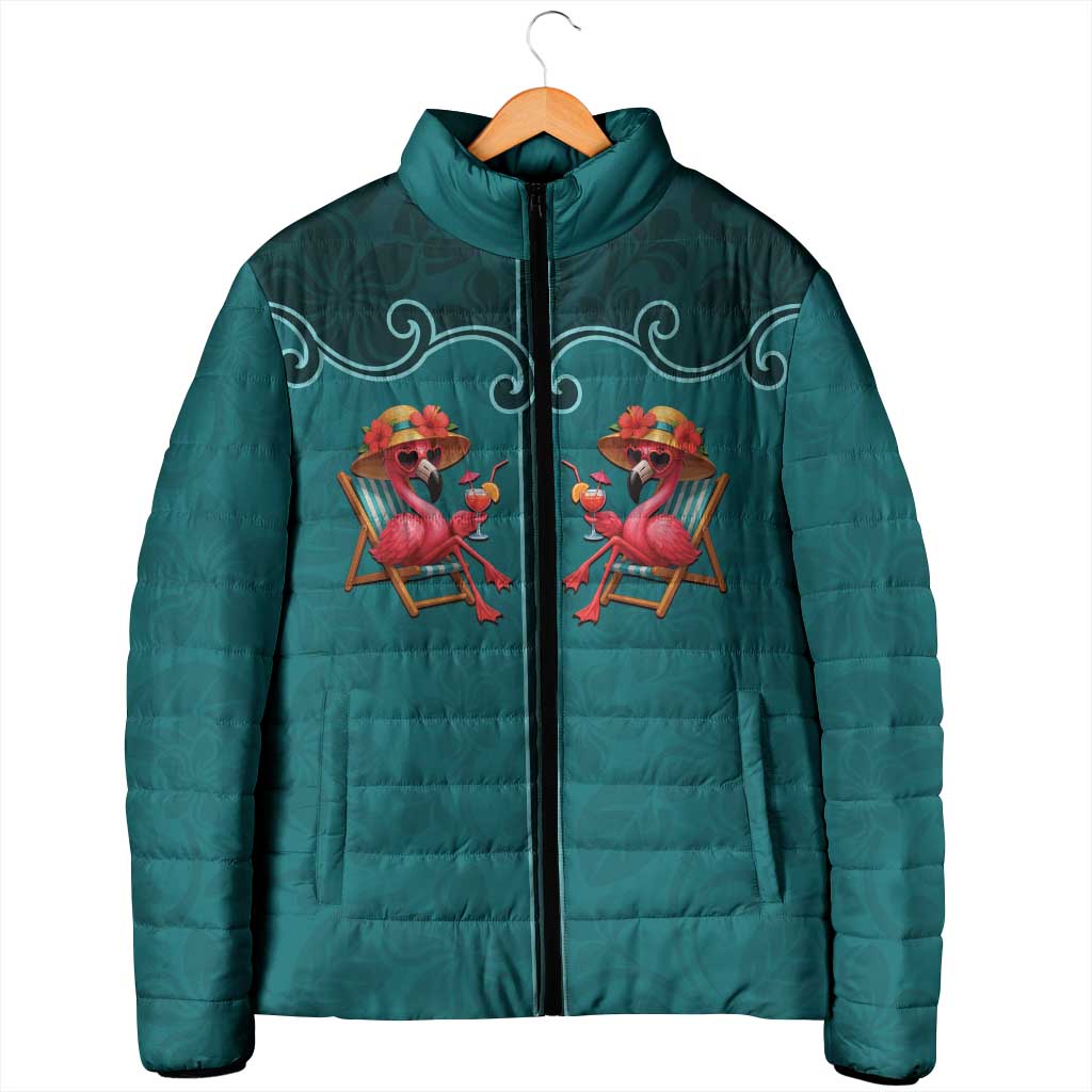 Western Yoke Padded Jacket Flamingo Relax Cowboy Style - Wonder Print Shop