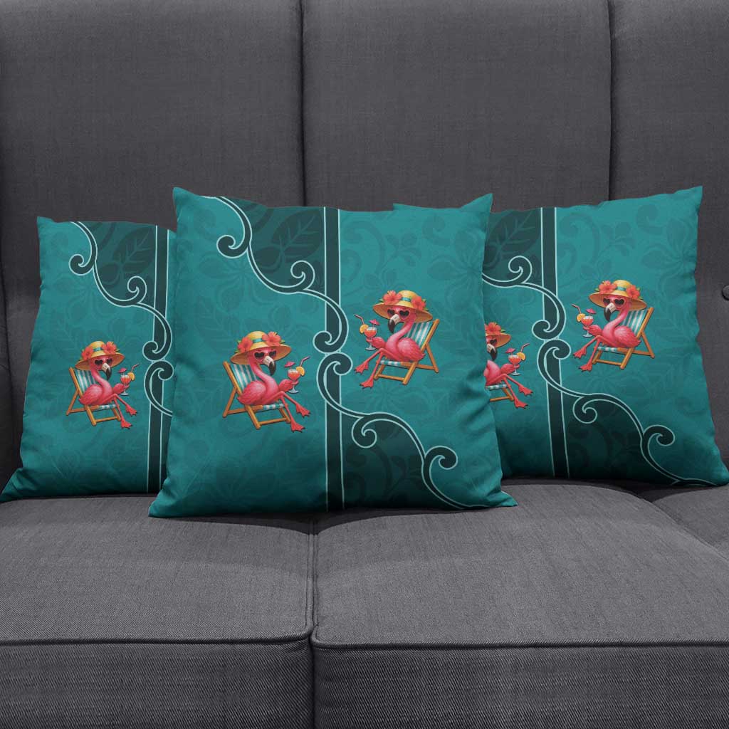 Western Yoke Pillow Cover Flamingo Relax Cowboy Style - Wonder Print Shop