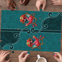 Western Yoke Puzzle Flamingo Relax Cowboy Style - Wonder Print Shop