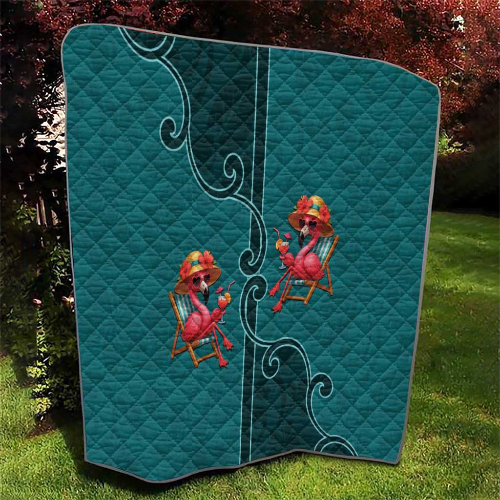 Western Yoke Quilt Flamingo Relax Cowboy Style - Wonder Print Shop