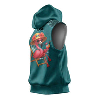 Western Yoke Sleeveless Hoodie Flamingo Relax Cowboy Style - Wonder Print Shop
