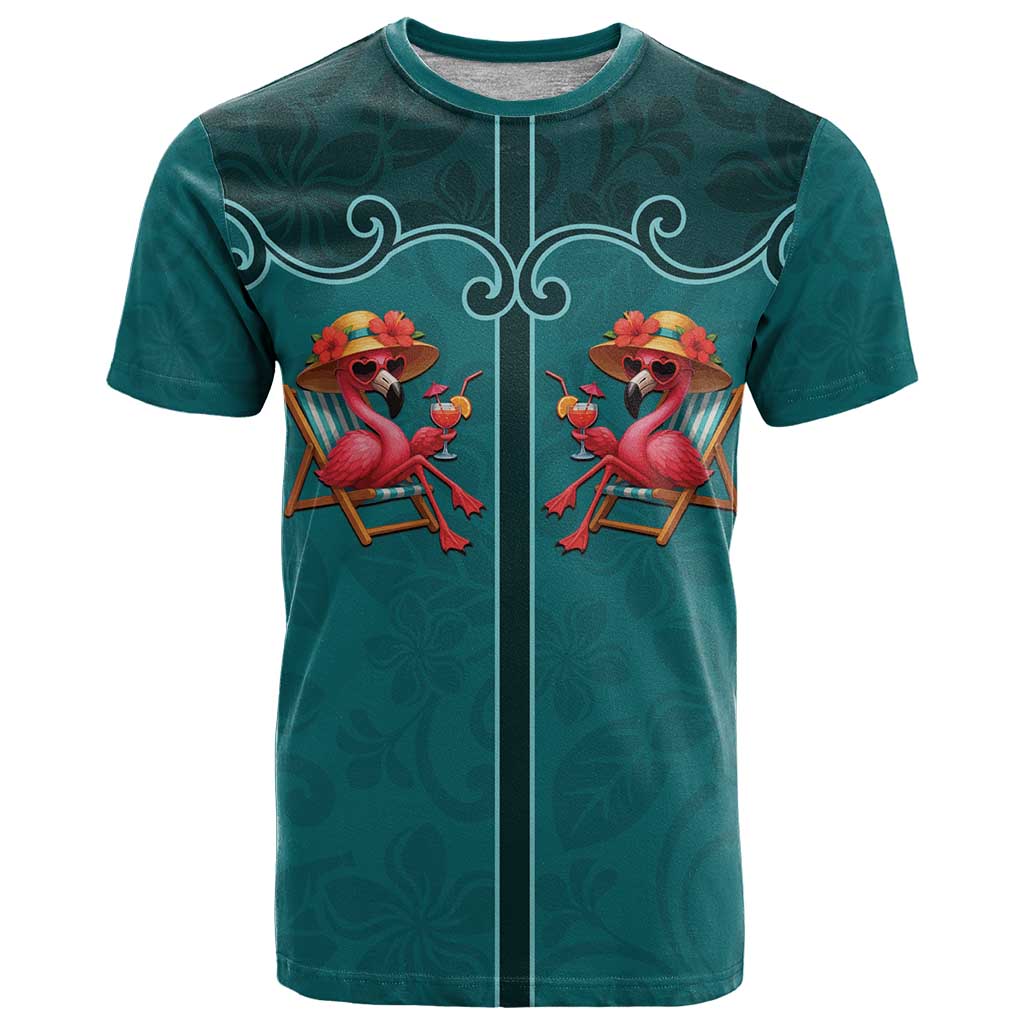 Western Yoke T Shirt Flamingo Relax Cowboy Style - Wonder Print Shop