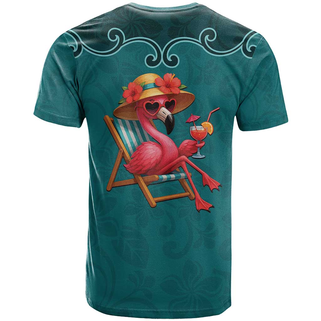 Western Yoke T Shirt Flamingo Relax Cowboy Style - Wonder Print Shop