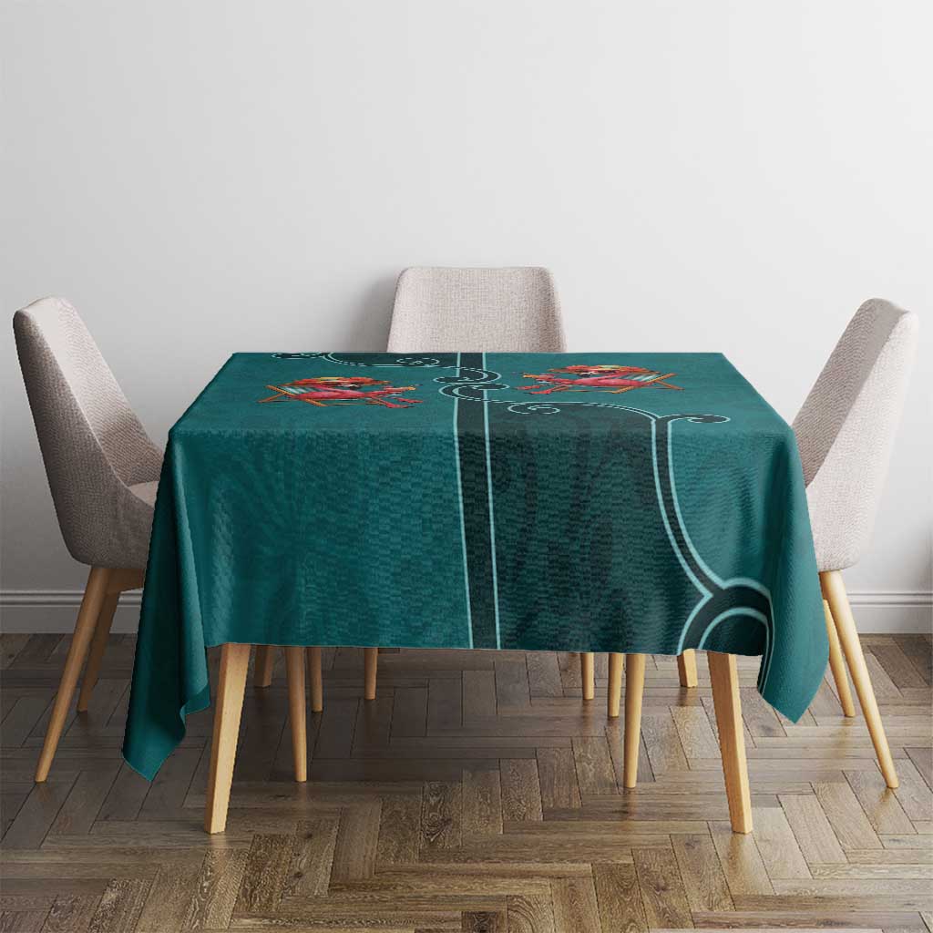 Western Yoke Tablecloth Flamingo Relax Cowboy Style - Wonder Print Shop