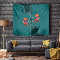 Western Yoke Tapestry Flamingo Relax Cowboy Style - Wonder Print Shop