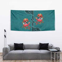 Western Yoke Tapestry Flamingo Relax Cowboy Style - Wonder Print Shop