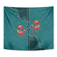 Western Yoke Tapestry Flamingo Relax Cowboy Style - Wonder Print Shop
