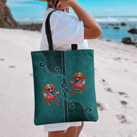 Western Yoke Tote Bag Flamingo Relax Cowboy Style - Wonder Print Shop