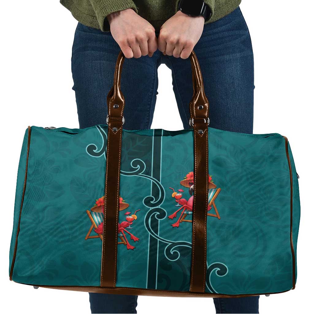 Western Yoke Travel Bag Flamingo Relax Cowboy Style - Wonder Print Shop
