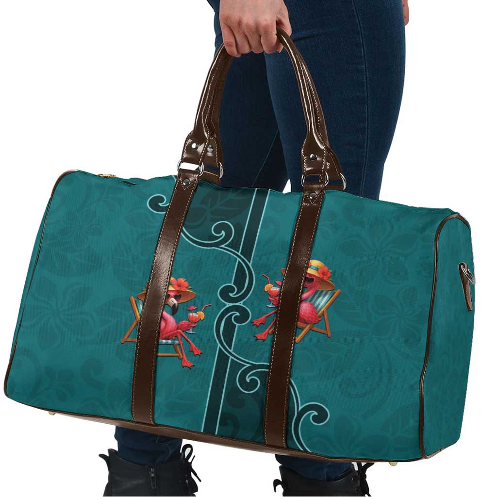Western Yoke Travel Bag Flamingo Relax Cowboy Style - Wonder Print Shop