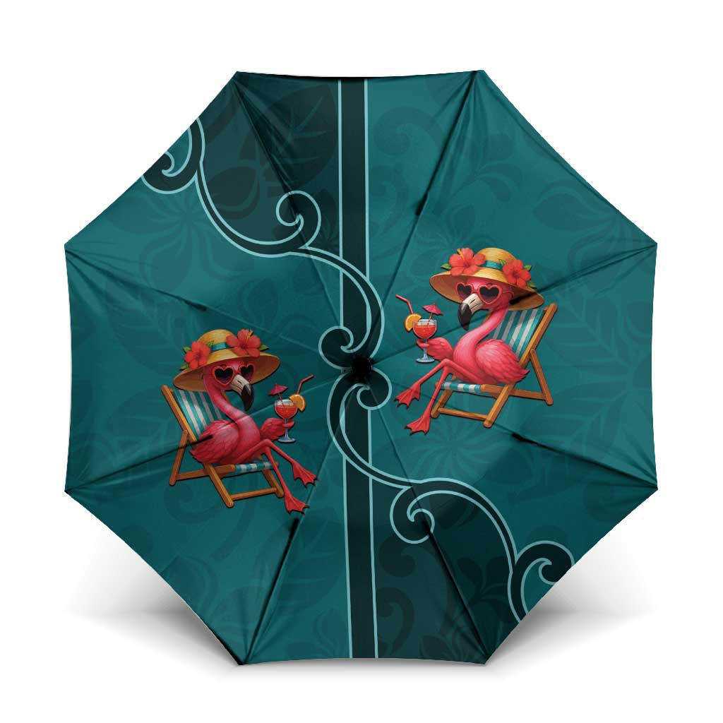 Western Yoke Umbrella Flamingo Relax Cowboy Style - Wonder Print Shop