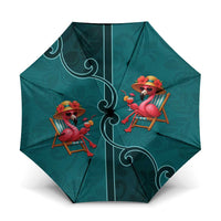 Western Yoke Umbrella Flamingo Relax Cowboy Style - Wonder Print Shop