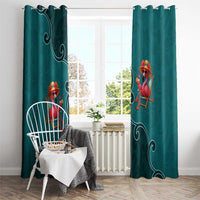 Western Yoke Window Curtain Flamingo Relax Cowboy Style - Wonder Print Shop