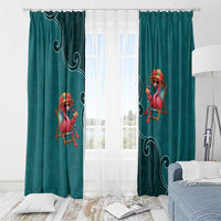 Western Yoke Window Curtain Flamingo Relax Cowboy Style - Wonder Print Shop