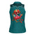 Western Yoke Women Sleeveless Polo Shirt Flamingo Relax Cowboy Style - Wonder Print Shop