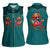 Western Yoke Women Sleeveless Polo Shirt Flamingo Relax Cowboy Style - Wonder Print Shop
