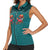 Western Yoke Women Sleeveless Polo Shirt Flamingo Relax Cowboy Style - Wonder Print Shop