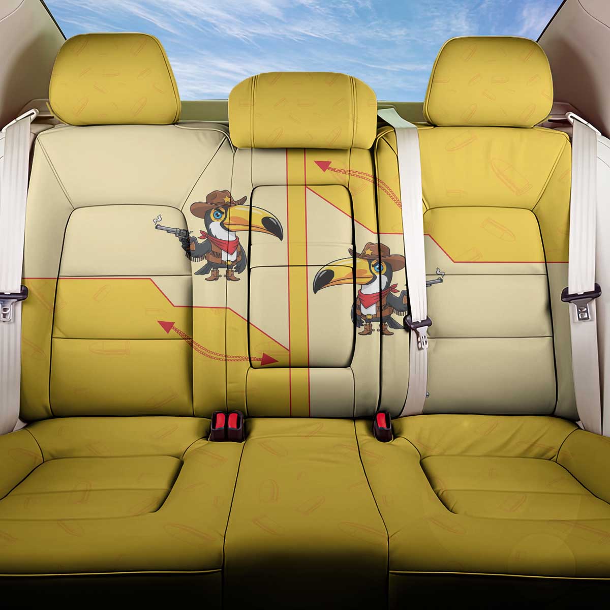 Western Yoke Back Car Seat Cover Toucan Cowboy Style - Wonder Print Shop