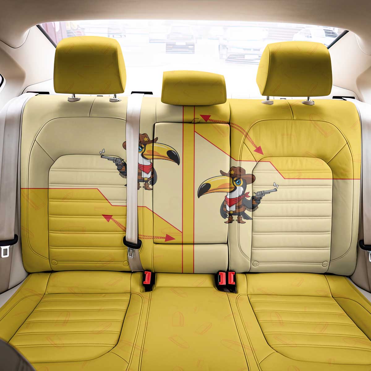 Western Yoke Back Car Seat Cover Toucan Cowboy Style - Wonder Print Shop