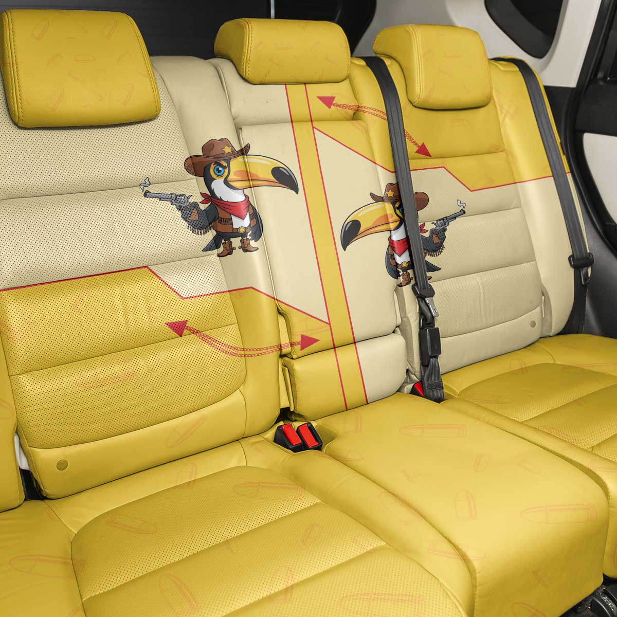 Western Yoke Back Car Seat Cover Toucan Cowboy Style - Wonder Print Shop