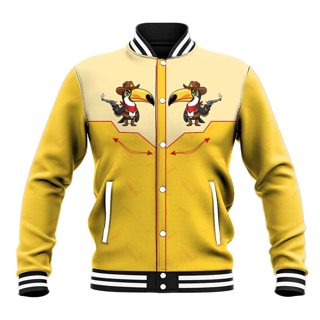 Western Yoke Baseball Jacket Toucan Cowboy Style - Wonder Print Shop