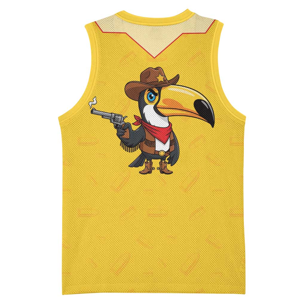 Western Yoke Basketball Jersey Toucan Cowboy Style - Wonder Print Shop