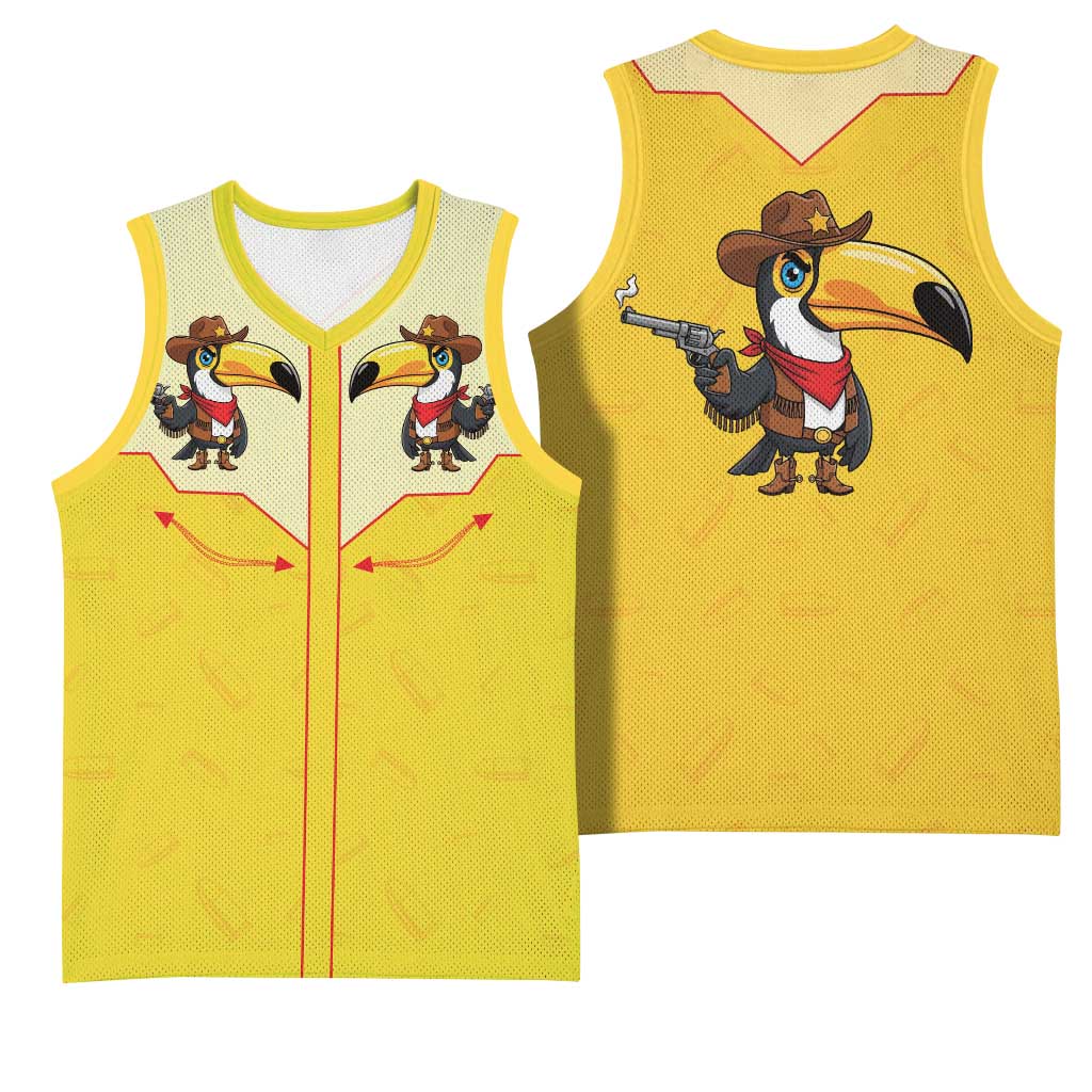 Western Yoke Basketball Jersey Toucan Cowboy Style - Wonder Print Shop