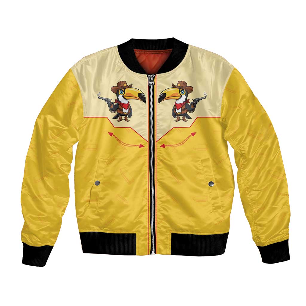 Western Yoke Bomber Jacket Toucan Cowboy Style - Wonder Print Shop
