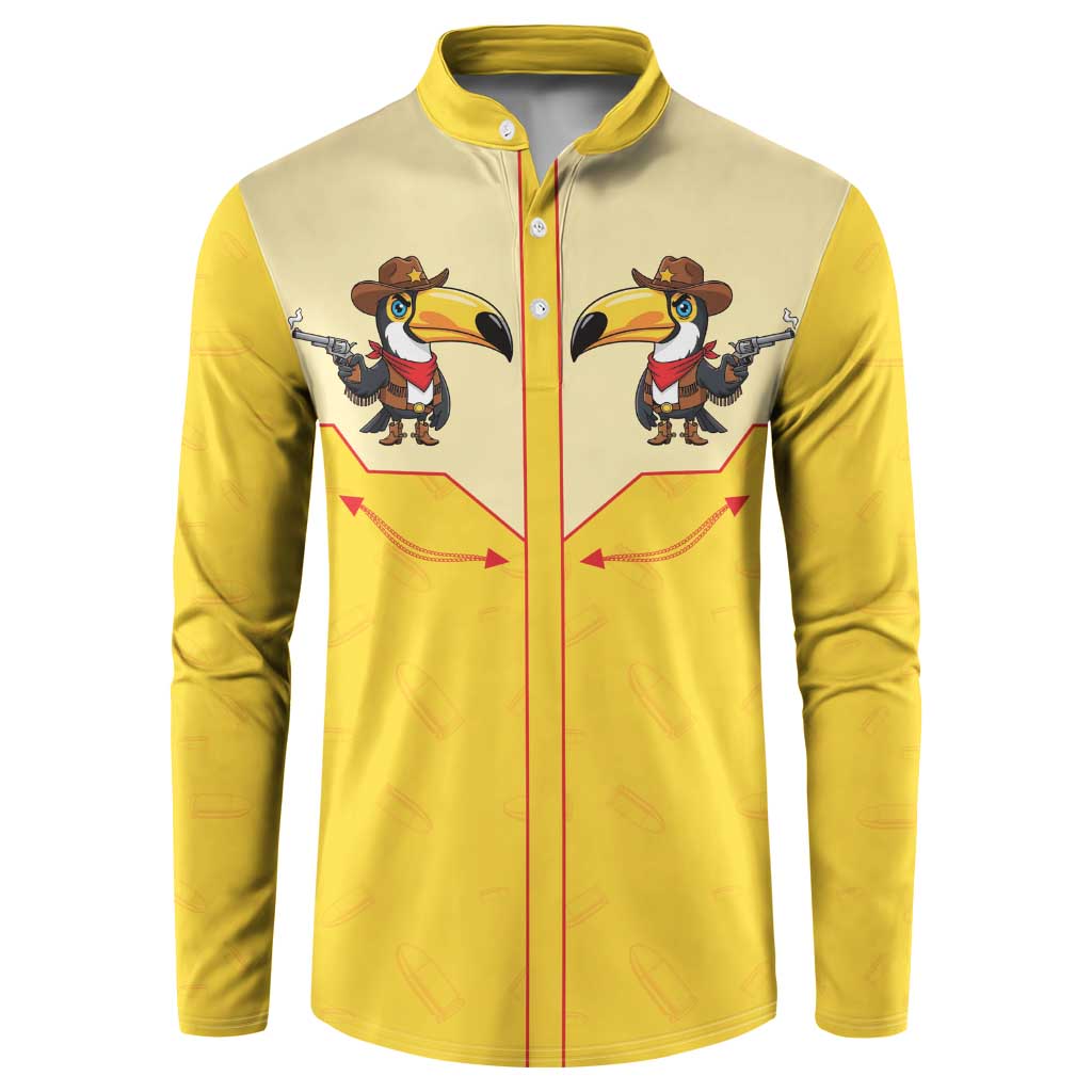 Western Yoke Button Sweatshirt Toucan Cowboy Style - Wonder Print Shop