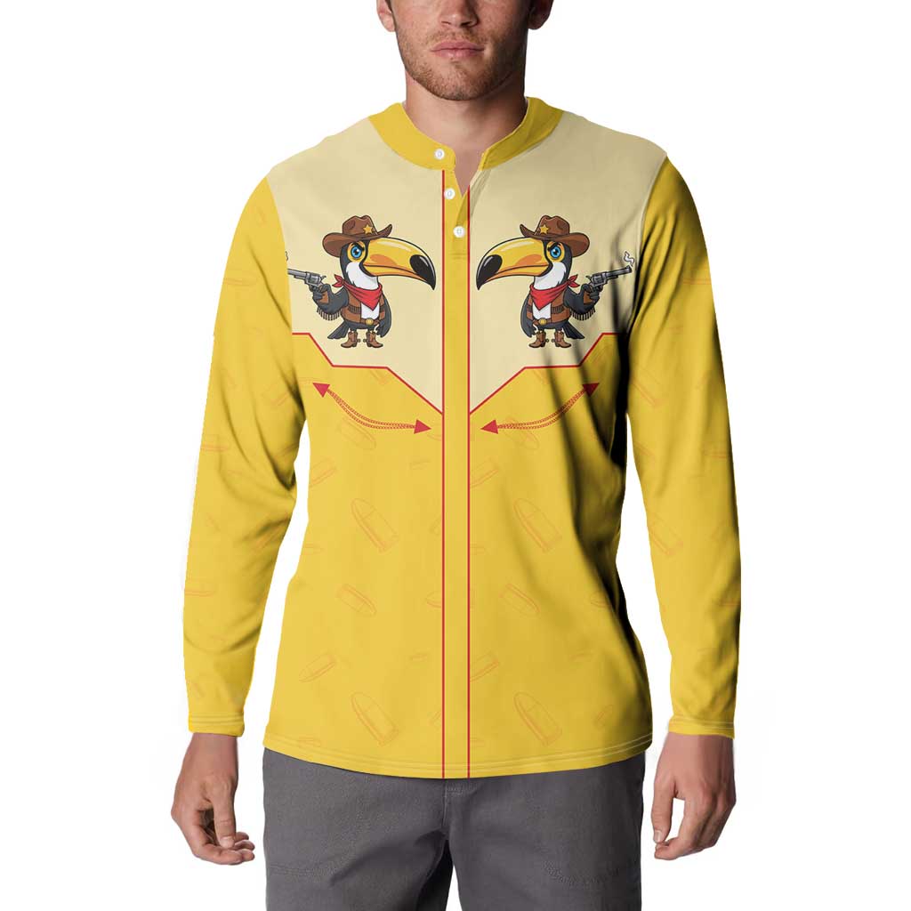 Western Yoke Button Sweatshirt Toucan Cowboy Style - Wonder Print Shop