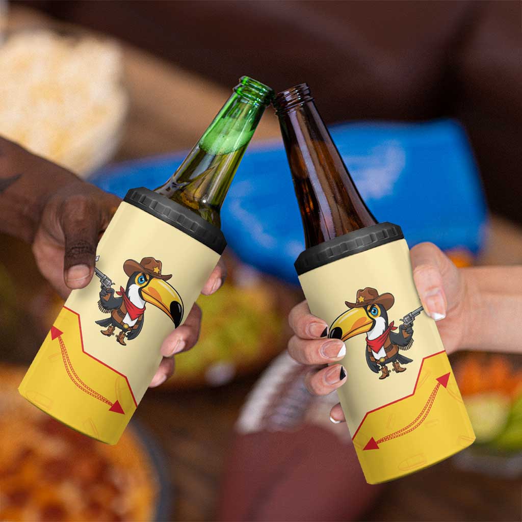 Western Yoke 4 in 1 Can Cooler Tumbler Toucan Cowboy Style - Wonder Print Shop