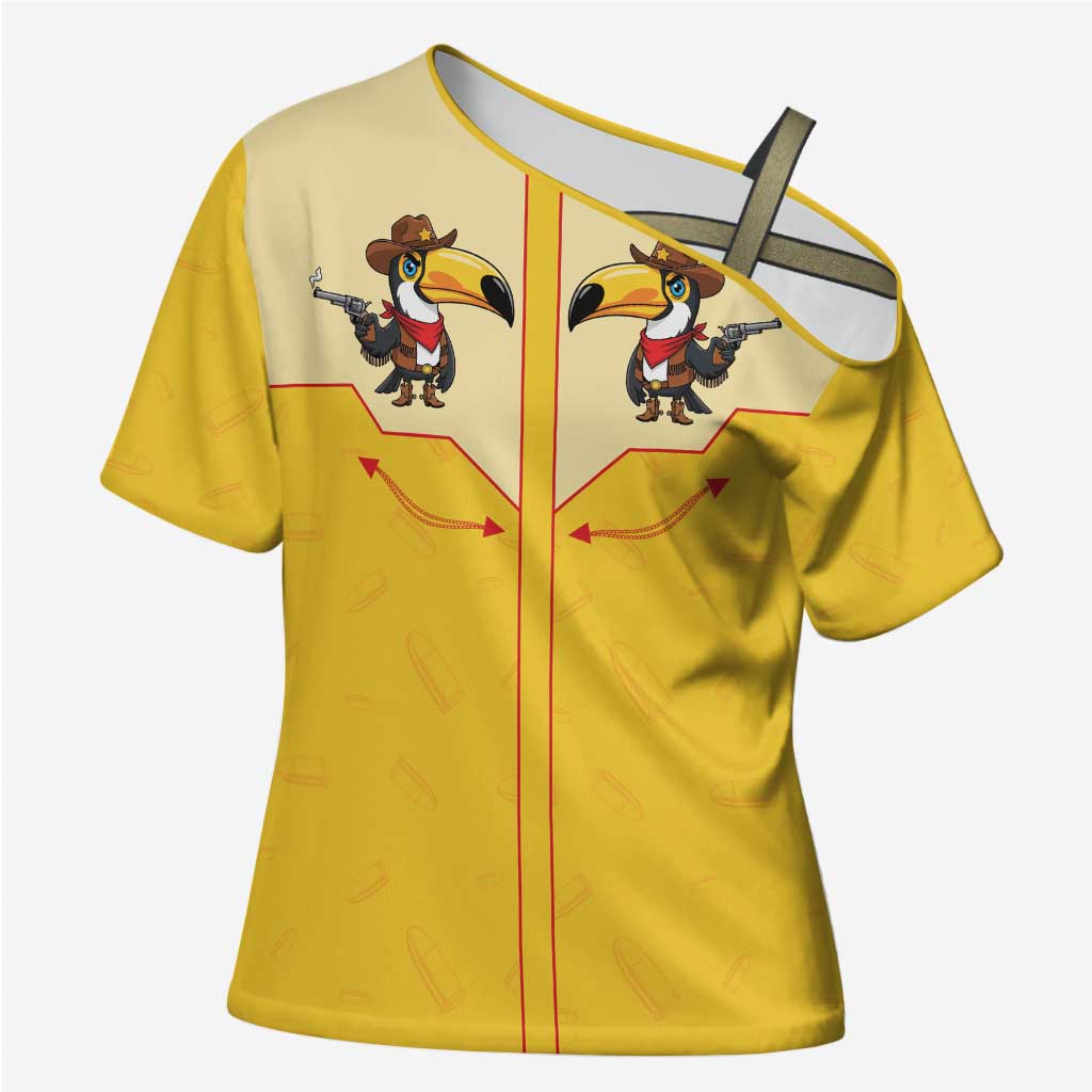 Western Yoke Cross Shoulder Shirt Toucan Cowboy Style - Wonder Print Shop