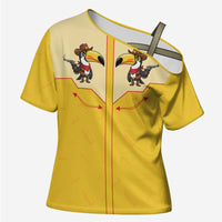 Western Yoke Cross Shoulder Shirt Toucan Cowboy Style - Wonder Print Shop