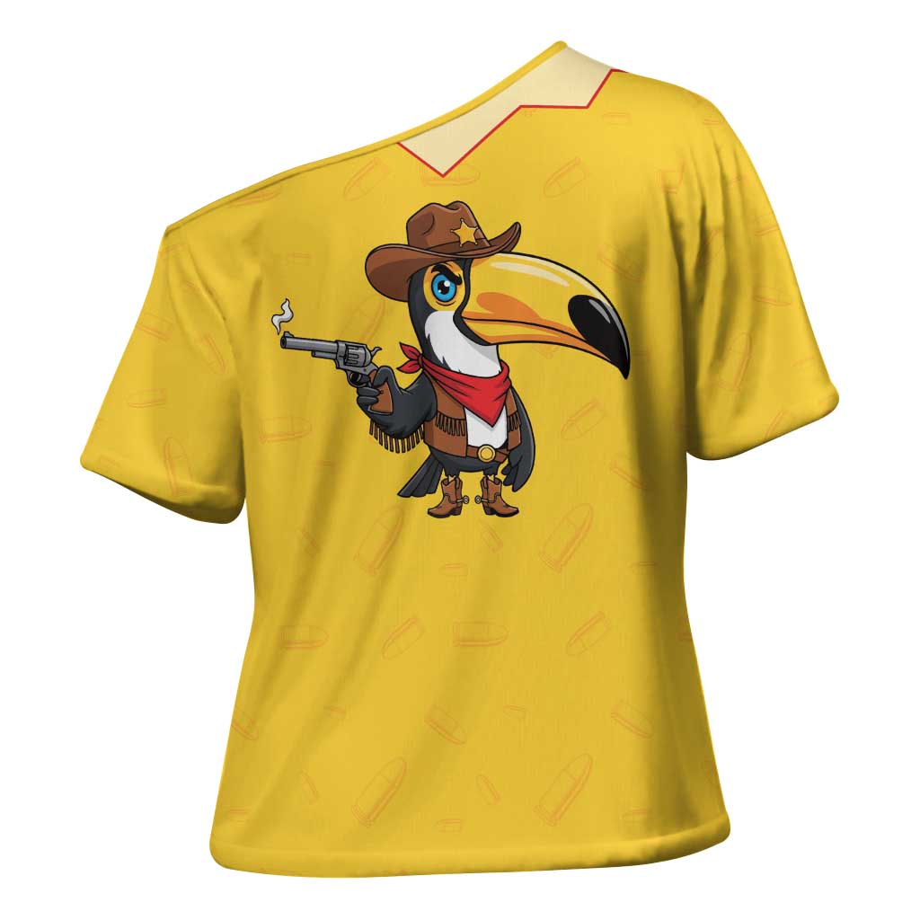 Western Yoke Cross Shoulder Shirt Toucan Cowboy Style - Wonder Print Shop