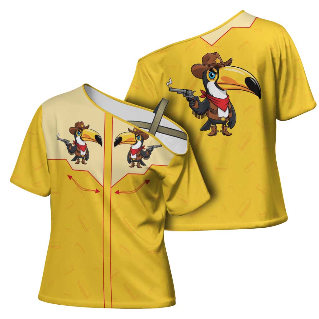 Western Yoke Cross Shoulder Shirt Toucan Cowboy Style - Wonder Print Shop