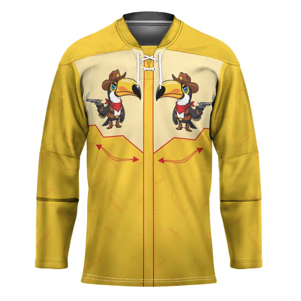Western Yoke Hockey Jersey Toucan Cowboy Style - Wonder Print Shop