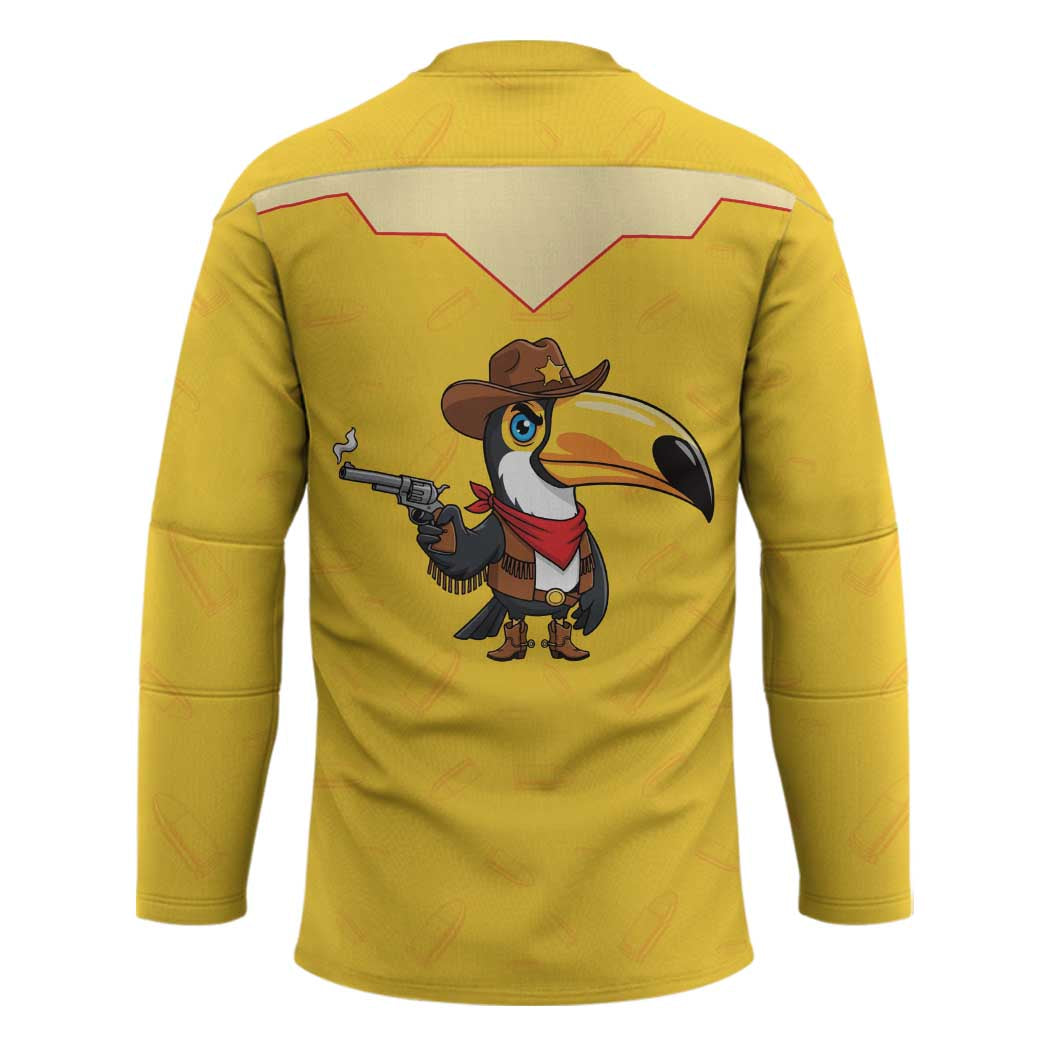 Western Yoke Hockey Jersey Toucan Cowboy Style - Wonder Print Shop