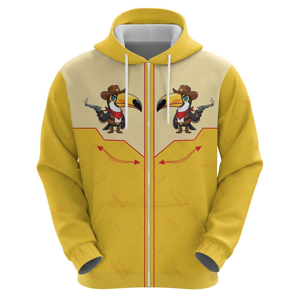 Western Yoke Hoodie Toucan Cowboy Style - Wonder Print Shop