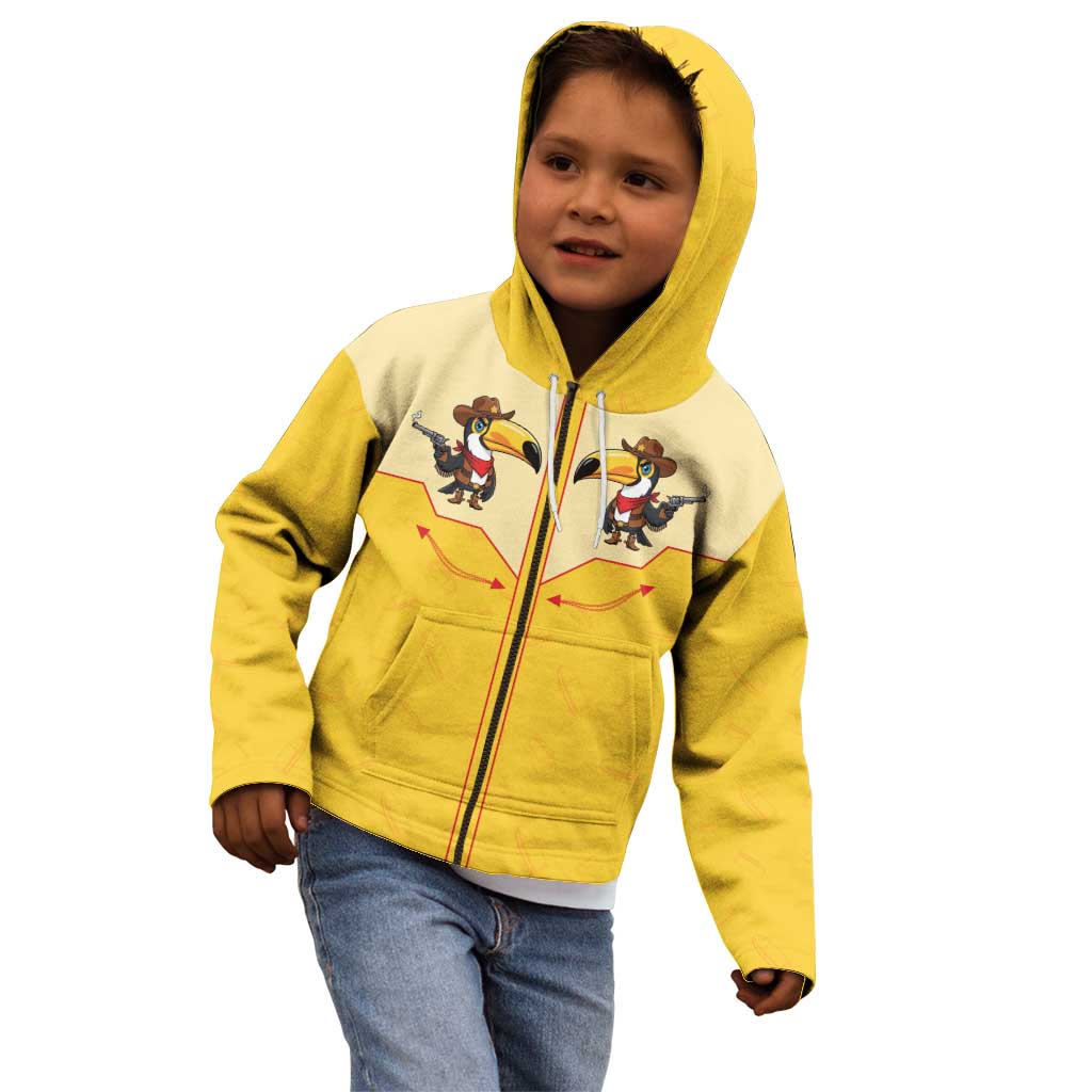 Western Yoke Kid Hoodie Toucan Cowboy Style - Wonder Print Shop