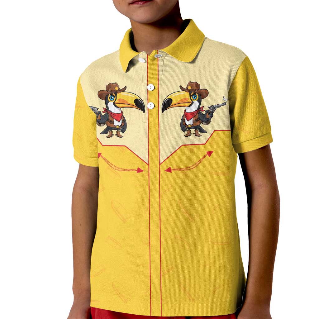 Western Yoke Kid Polo Shirt Toucan Cowboy Style - Wonder Print Shop