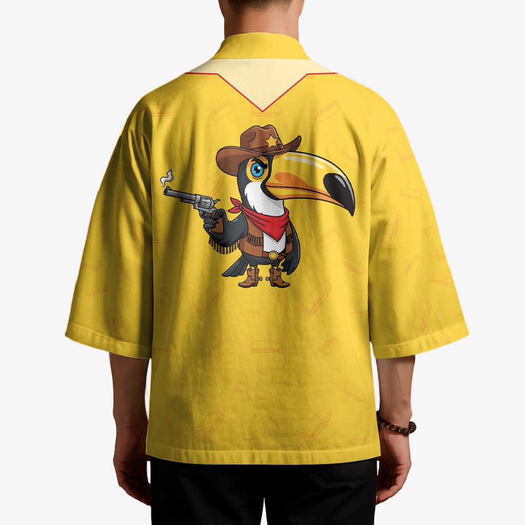 Western Yoke Kimono Toucan Cowboy Style - Wonder Print Shop