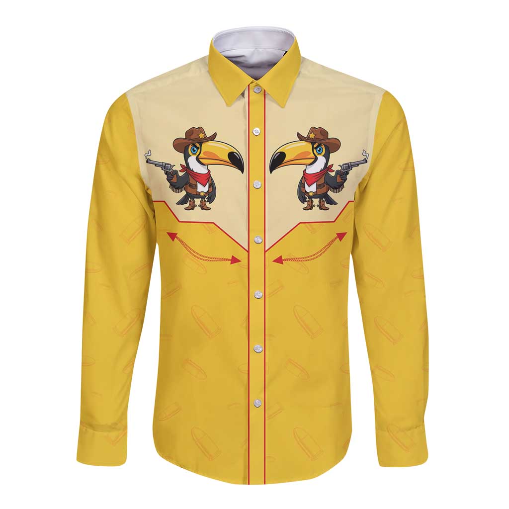 Western Yoke Long Sleeve Button Shirt Toucan Cowboy Style - Wonder Print Shop