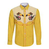Western Yoke Long Sleeve Button Shirt Toucan Cowboy Style - Wonder Print Shop