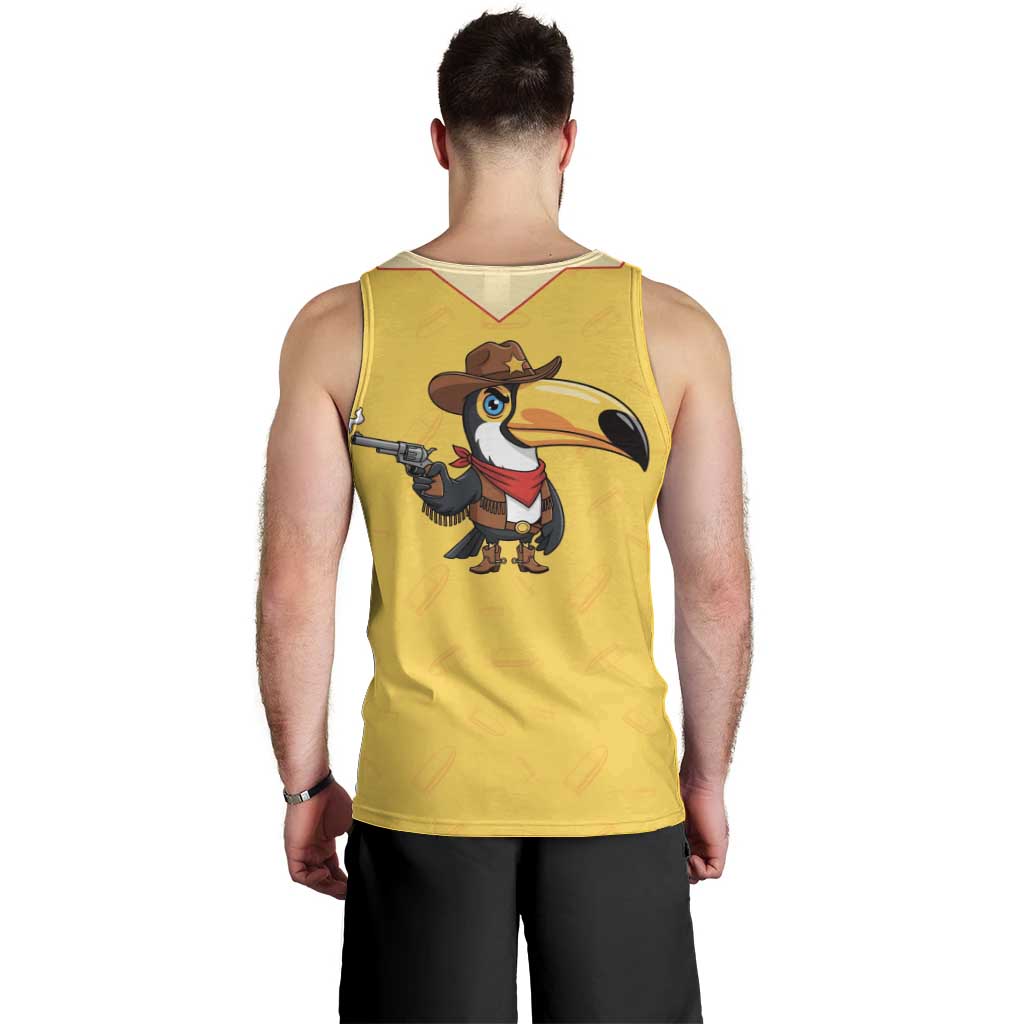Western Yoke Men Tank Top Toucan Cowboy Style - Wonder Print Shop
