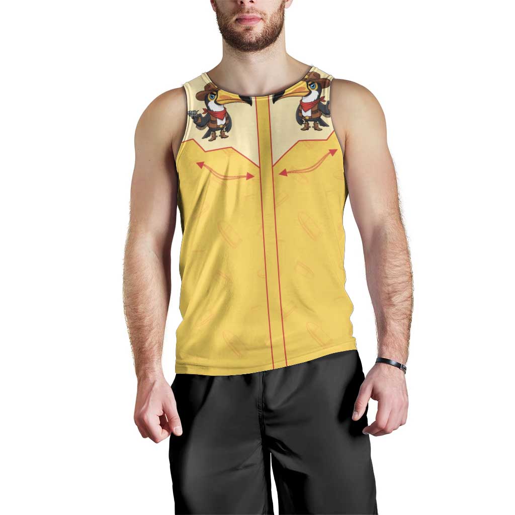 Western Yoke Men Tank Top Toucan Cowboy Style - Wonder Print Shop