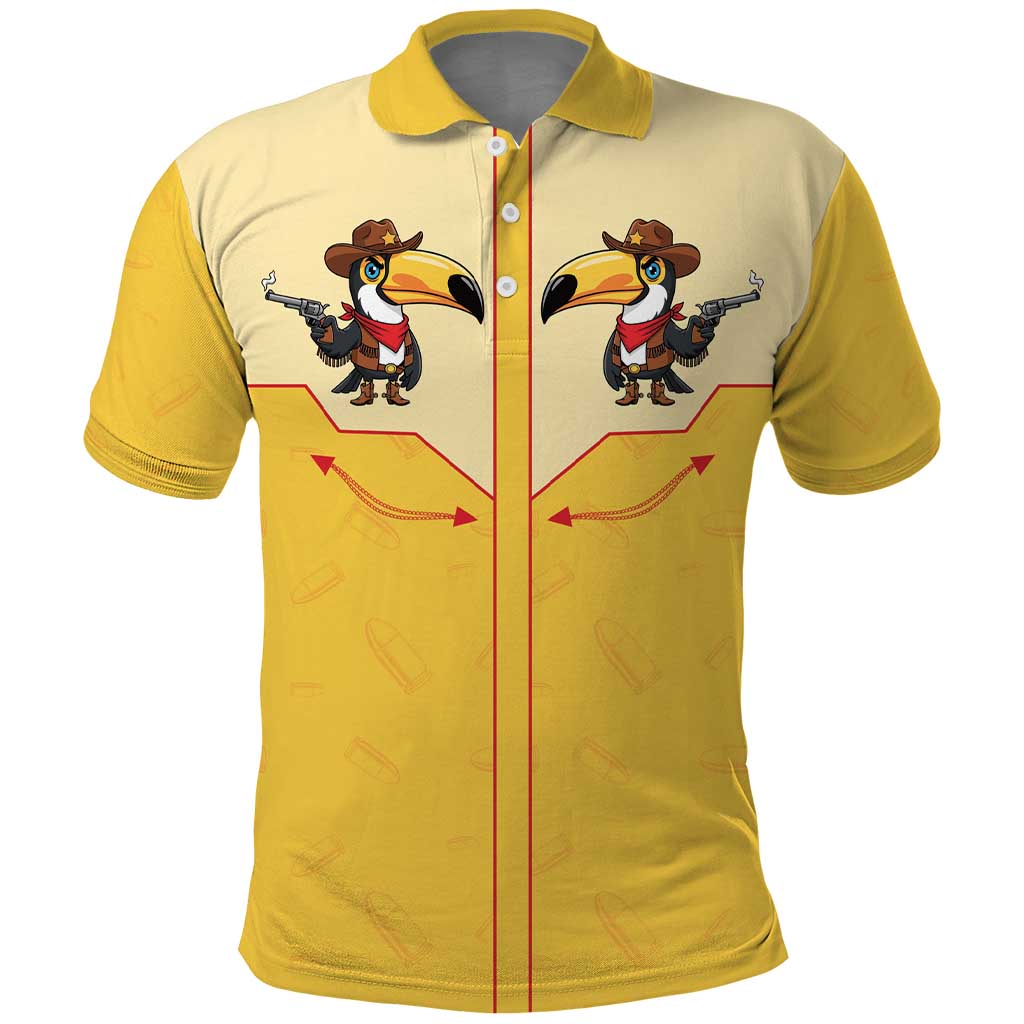 Western Yoke Polo Shirt Toucan Cowboy Style - Wonder Print Shop