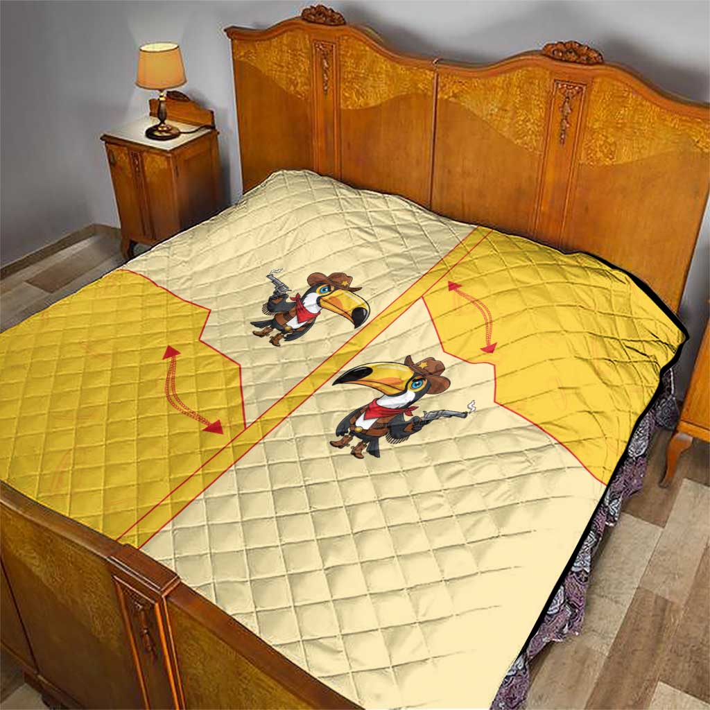 Western Yoke Quilt Toucan Cowboy Style - Wonder Print Shop