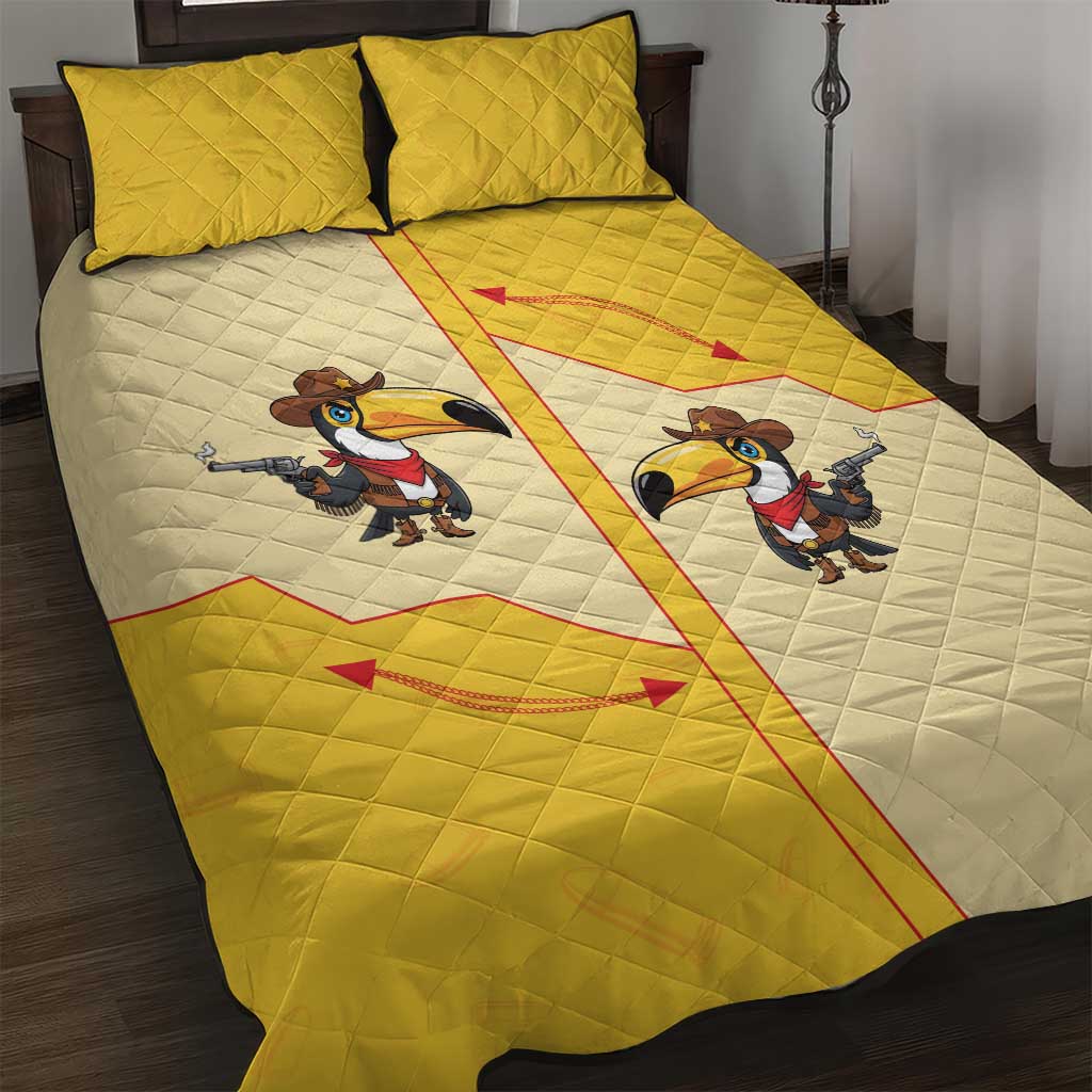 Western Yoke Quilt Bed Set Toucan Cowboy Style - Wonder Print Shop