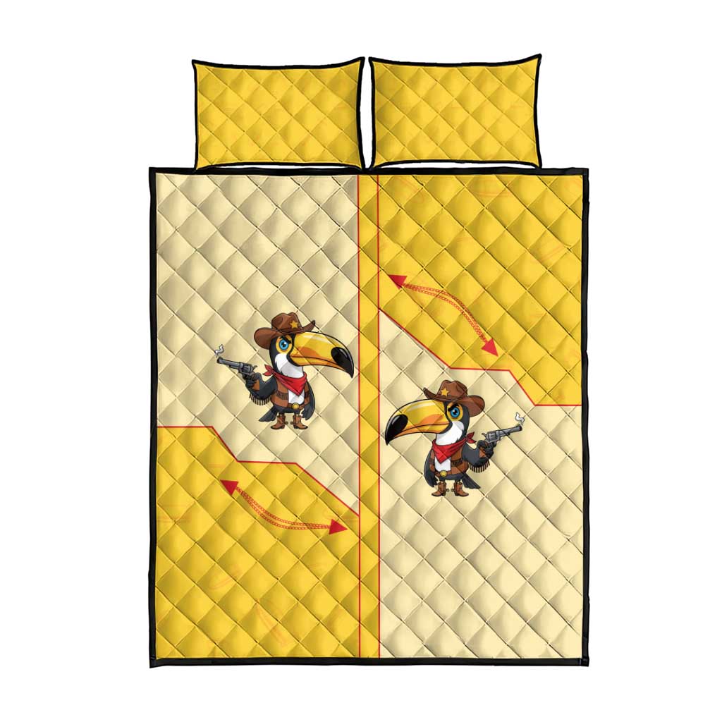 Western Yoke Quilt Bed Set Toucan Cowboy Style - Wonder Print Shop