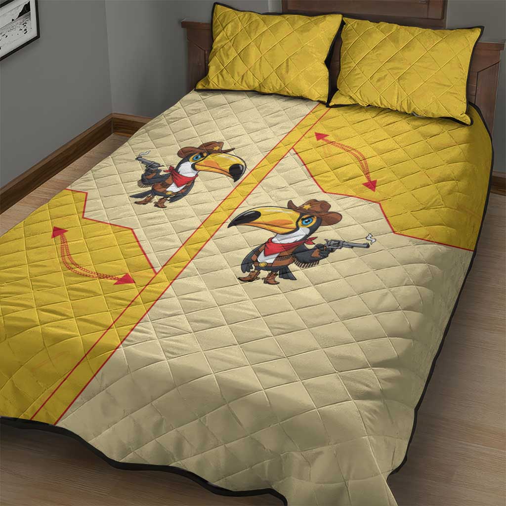 Western Yoke Quilt Bed Set Toucan Cowboy Style - Wonder Print Shop